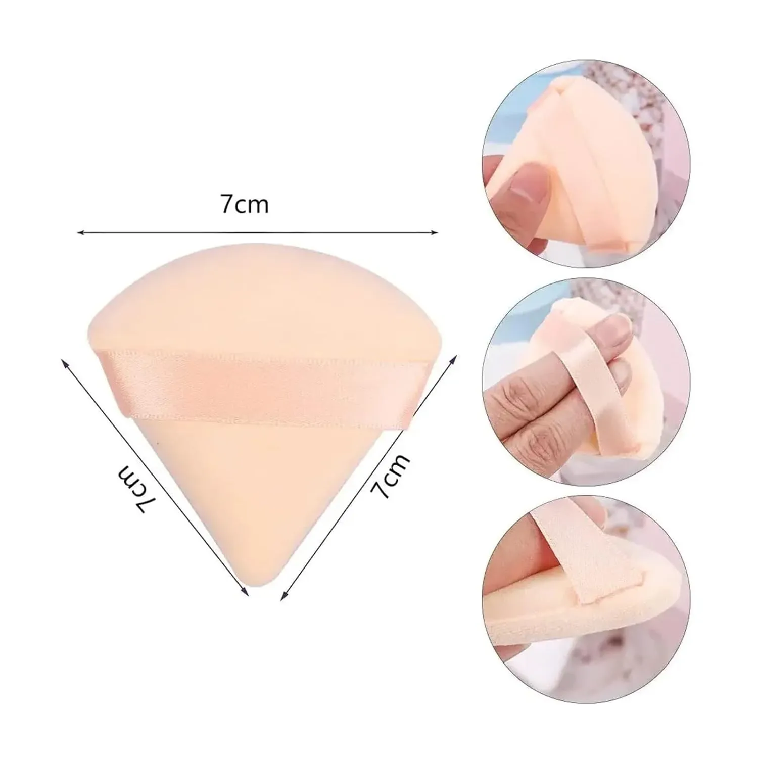 SBTRKT 1/3/6Pcs Triangle Velvet Powder Puff Make Up Sponges For Face Eyes Contouring Shadow Seal Cosmetic Foundation Makeup Tool (Color : White-6pcs)