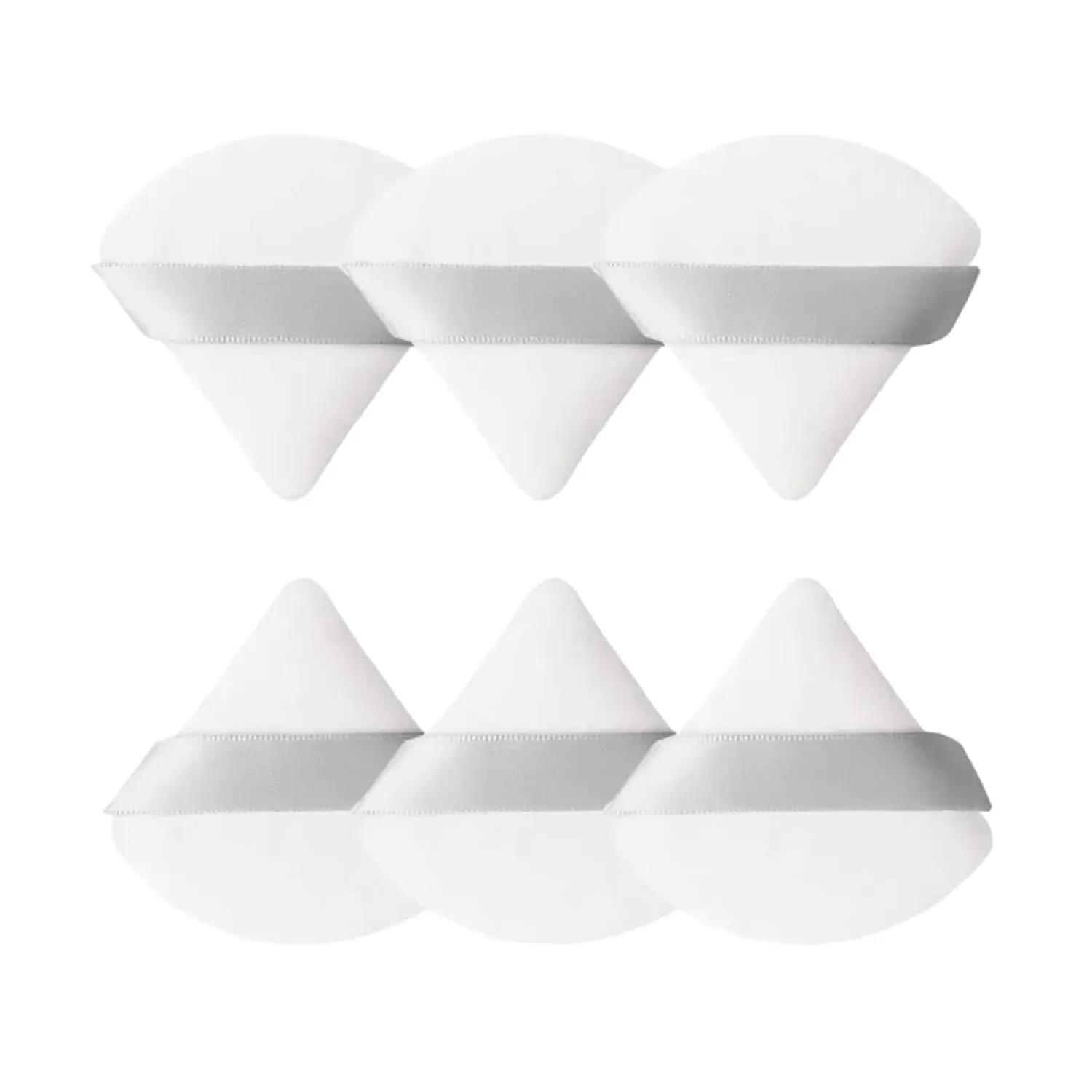 SBTRKT 1/3/6Pcs Triangle Velvet Powder Puff Make Up Sponges For Face Eyes Contouring Shadow Seal Cosmetic Foundation Makeup Tool (Color : White-6pcs)