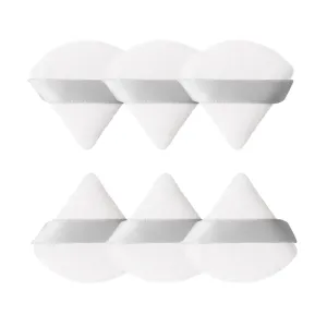 SBTRKT 1/3/6Pcs Triangle Velvet Powder Puff Make Up Sponges For Face Eyes Contouring Shadow Seal Cosmetic Foundation Makeup Tool (Color : White-6pcs)
