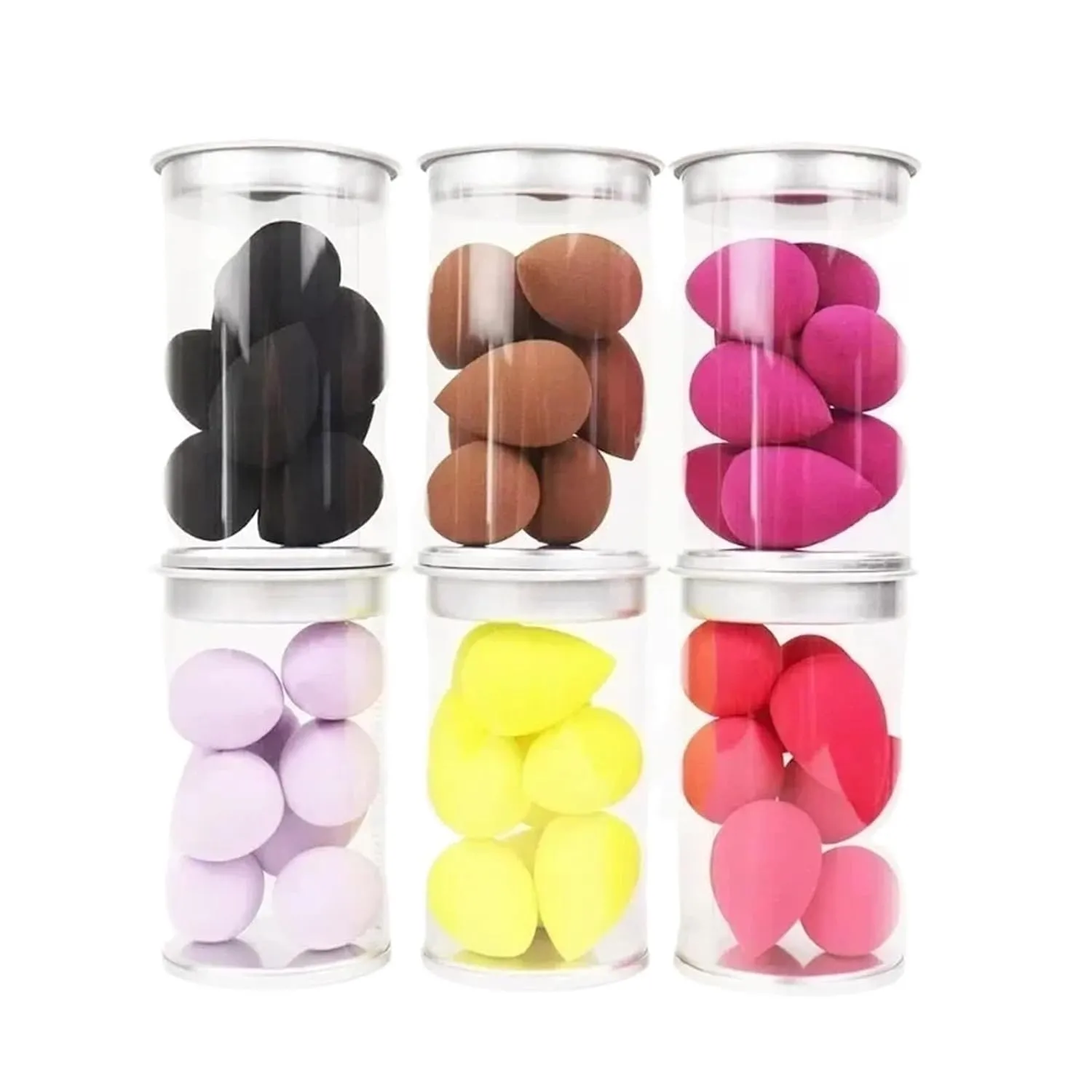 SBTRKT 7/8Pcs Mini Makeup Sponge Face Beauty Cosmetic Powder Puff For Foundation Cream Concealer Make Up Blender Tool With Storage Box (Color : Purple-8PCS)