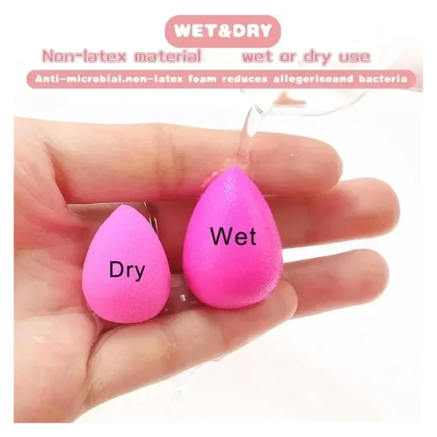 SBTRKT 7/8Pcs Mini Makeup Sponge Face Beauty Cosmetic Powder Puff For Foundation Cream Concealer Make Up Blender Tool With Storage Box (Color : Purple-8PCS)