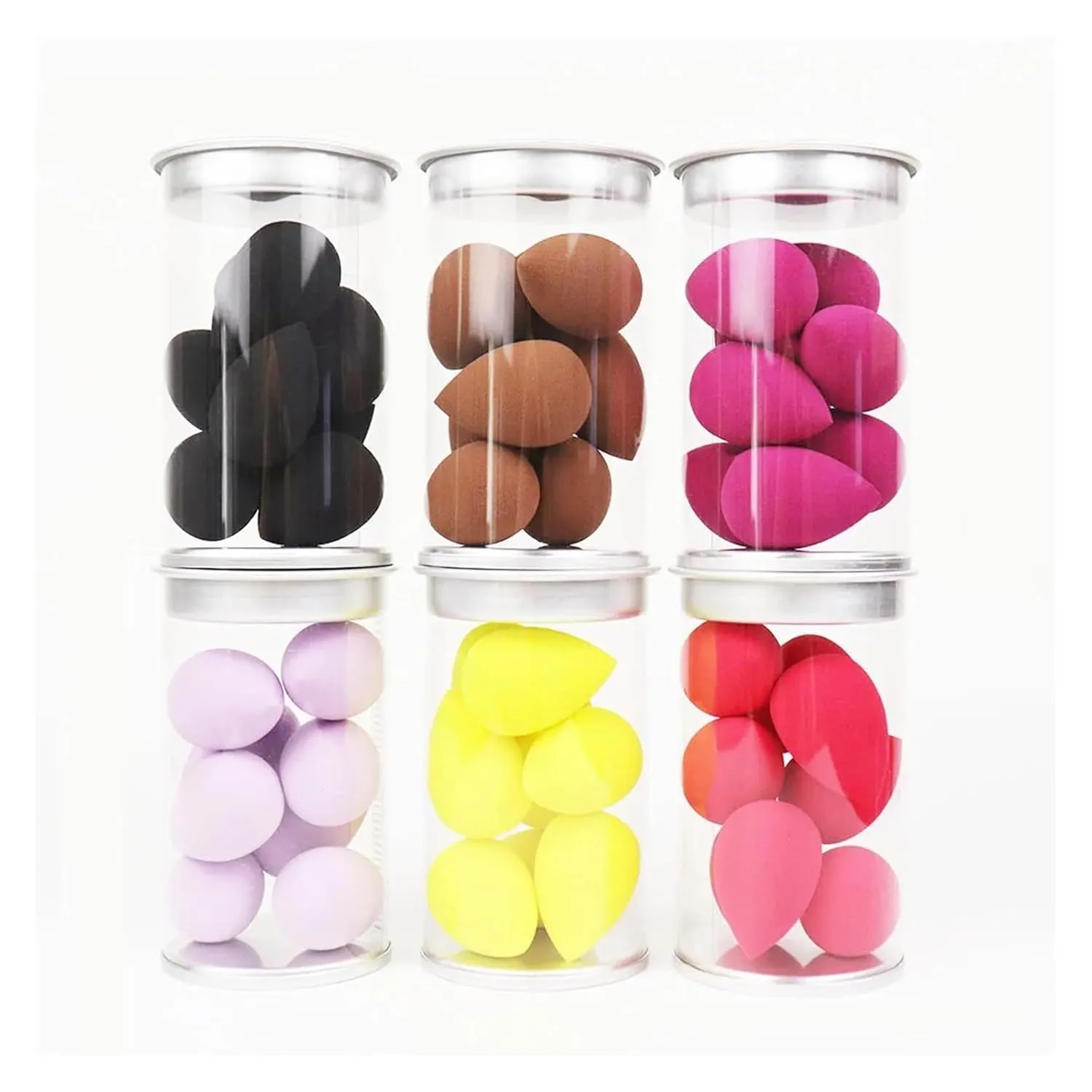 SBTRKT 8Pcs Mini Makeup Sponge Face Beauty Cosmetic Powder Puff For Foundation Cream Concealer Make Up Blender Tool With Storage Box (Color : MIX-8Pcs)