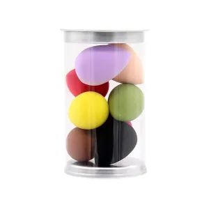 SBTRKT 8Pcs Mini Makeup Sponge Face Beauty Cosmetic Powder Puff For Foundation Cream Concealer Make Up Blender Tool With Storage Box (Color : MIX-8Pcs)