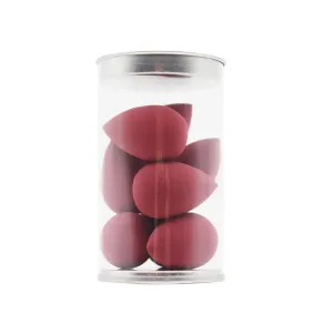 SBTRKT 8Pcs Mini Makeup Sponge Face Beauty Cosmetic Powder Puff For Foundation Cream Concealer Make Up Blender Tool With Storage Box (Color : Wine-red-8Pcs)