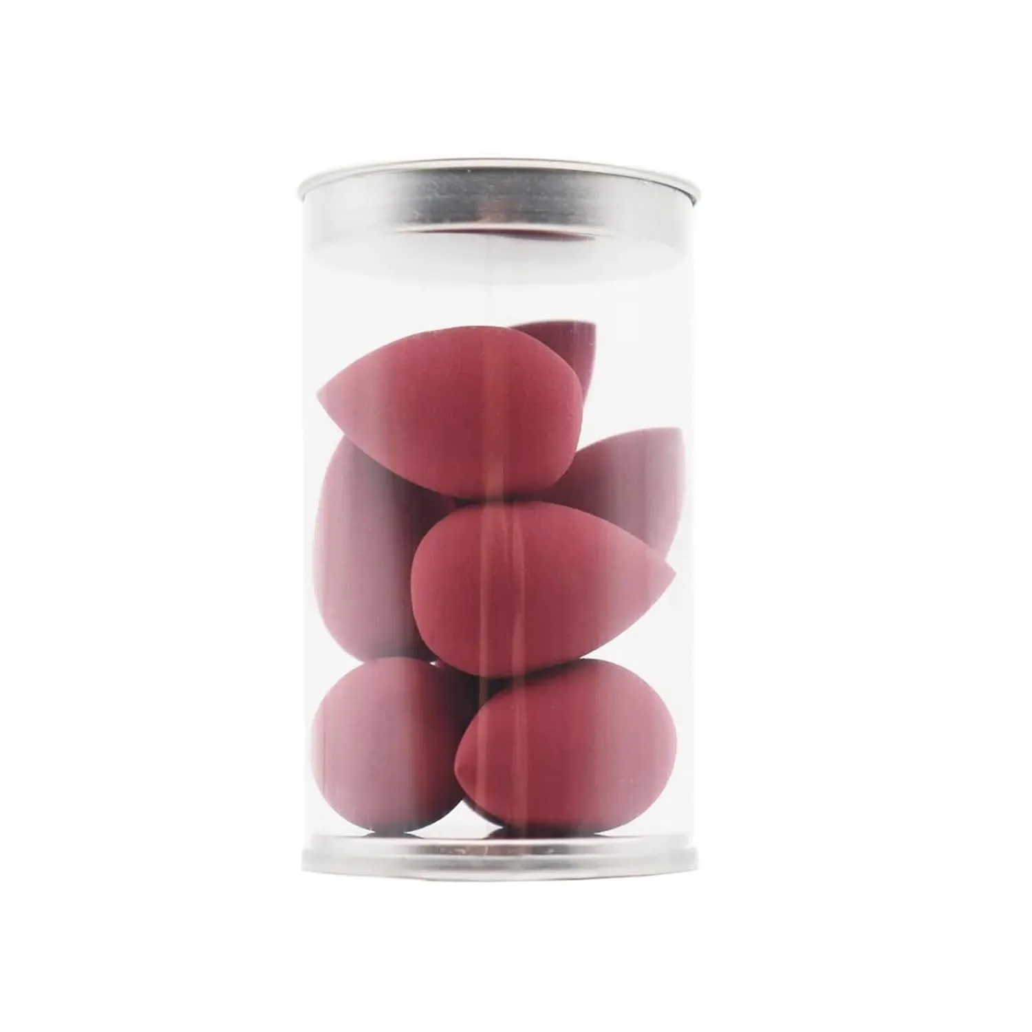 SBTRKT 8Pcs Mini Makeup Sponge Face Beauty Cosmetic Powder Puff For Foundation Cream Concealer Make Up Blender Tool With Storage Box (Color : Wine-red-8Pcs)