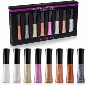 SHANY Love at First Swatch Liquid Eyeshadow 8 Piece Set, Long-Lasting Cream Metallic, Shimmer and Glitter Eye Shadow Makeup Kit