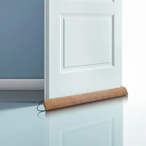 SINGINGLORY Door Draft Stopper for Bottom of Door,Weighted Door Draft Stopper,30 to 38 inches,Reduce Cold Air, Light,Soundproof Door Sweep,Machine Washable (Brown, 30Inches)