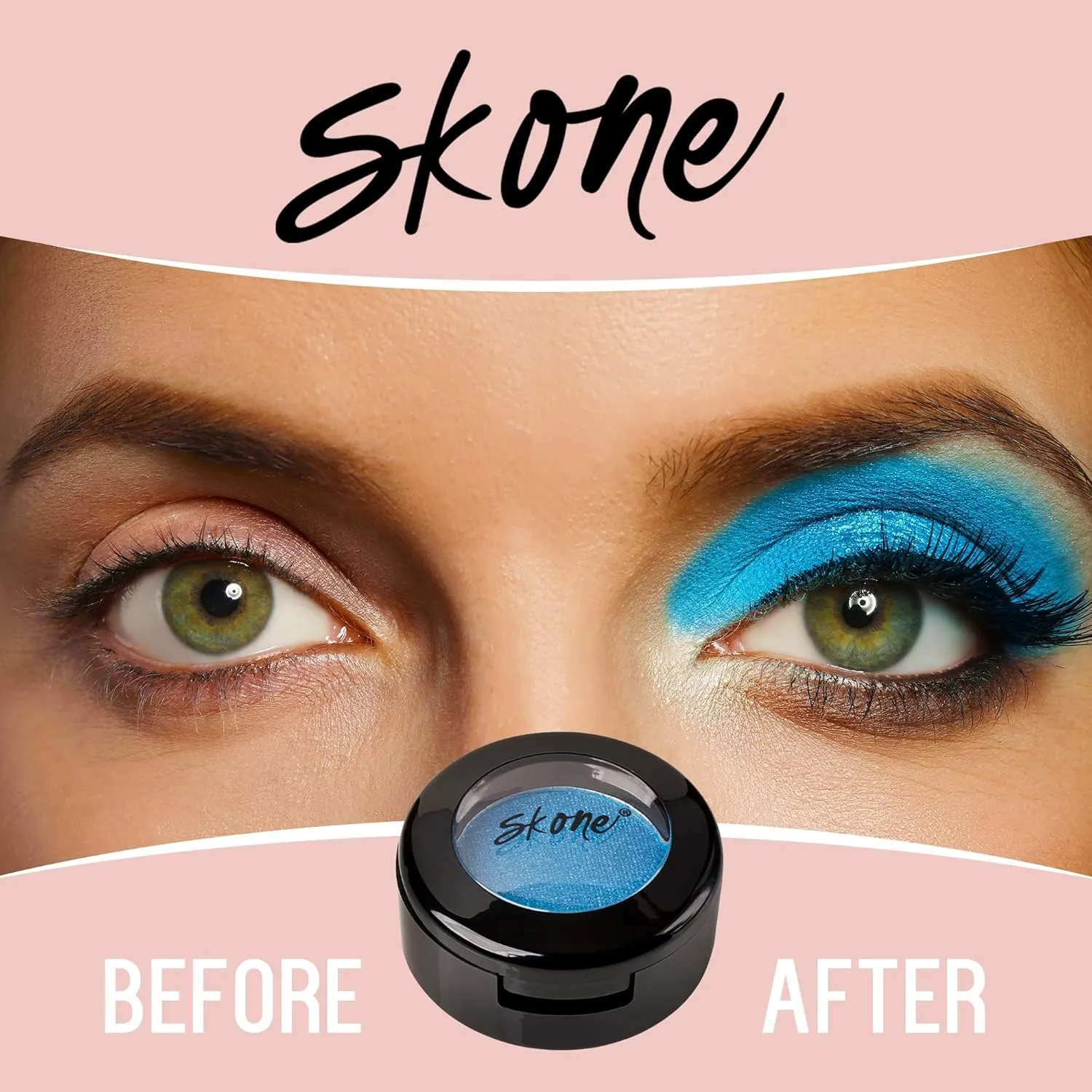 Skone Cosmetics Gems Eye Shadow, Highly Pigmented, Longwear Eye Makeup, Single Eyeshadow with Pro Shimmery Finish - Ultra-Blendable, Slightly Shimmer Shades - Blue Eyeshadow - Candles