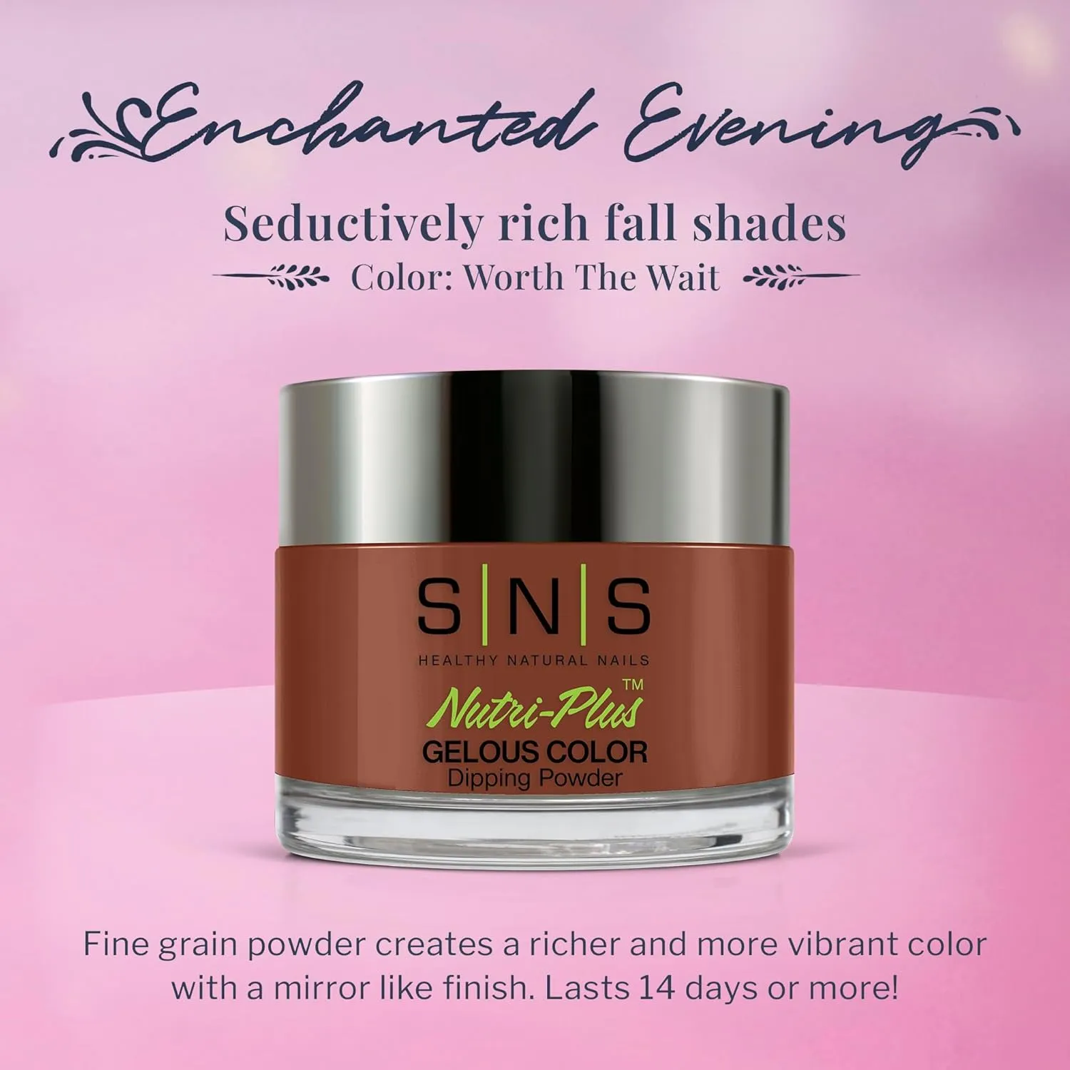 SNS Nail Dip Powder, Gelous Color Dipping Powder - Worth The Wait (Brown), EE23- Long-Lasting Acrylic Nail Color & Polish Lasts 14 Days - Low-Odor & No UV Lamp - 1 Oz