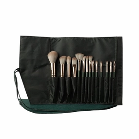 Soft Bristled Makeup Brush 14 Green Cloud Makeup Brush Set Woman Tool Beginner Blush Brush(Set And Bag)