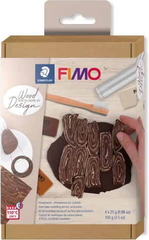STAEDTLER 8025 HTC1 FIMO Oven-Hardening Polymer Modelling Clay - How-to-Create-Set, Wood Effect (Pack of 6 Pieces)