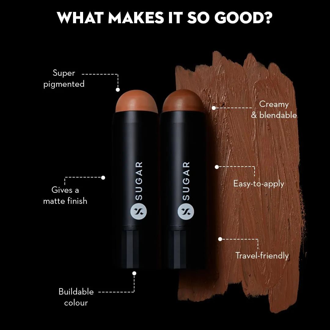 SUGAR Cosmetics Face Fwd Contour Stick - 02 Espresso Edge (Coffee Brown) Longlasting Formula, Lightweight