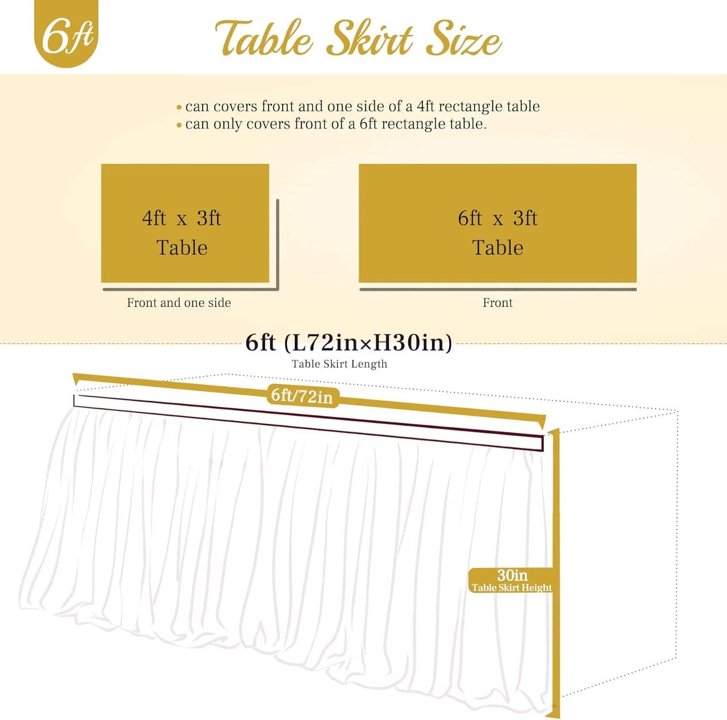 Suppromo Champagne Tulle Table Skirt for Birthday Party 6ft Champagne Tutu Table Cloths for Weddings Baby Shower Bridal Shower Dessert Cake Table Decorations