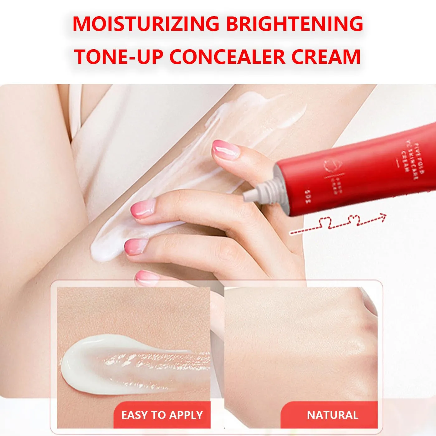 Swarous Moisturizing Brightening Tone-Up Concealer Cream, Swarous Makeup Cream for Brightening, Five Fold VC Skin Care Creams, Vitamin C Makeup Tone up Concealer (2)