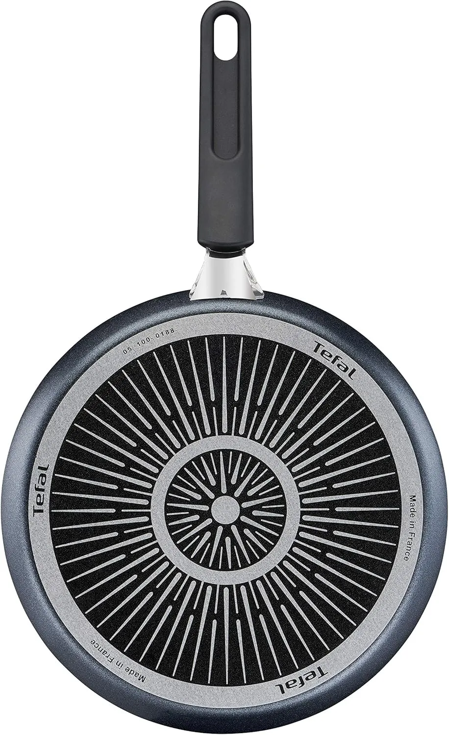 Tefal C38510 XL Force Crepe Pan 25 cm | Non-Stick Coating | Heavy Duty | Thermal Signal | Diffusion Base Pan Base | Extra Wide Shape | Sturdy Handle | Black
