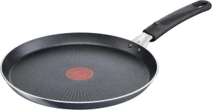 Tefal C38510 XL Force Crepe Pan 25 cm | Non-Stick Coating | Heavy Duty | Thermal Signal | Diffusion Base Pan Base | Extra Wide Shape | Sturdy Handle | Black