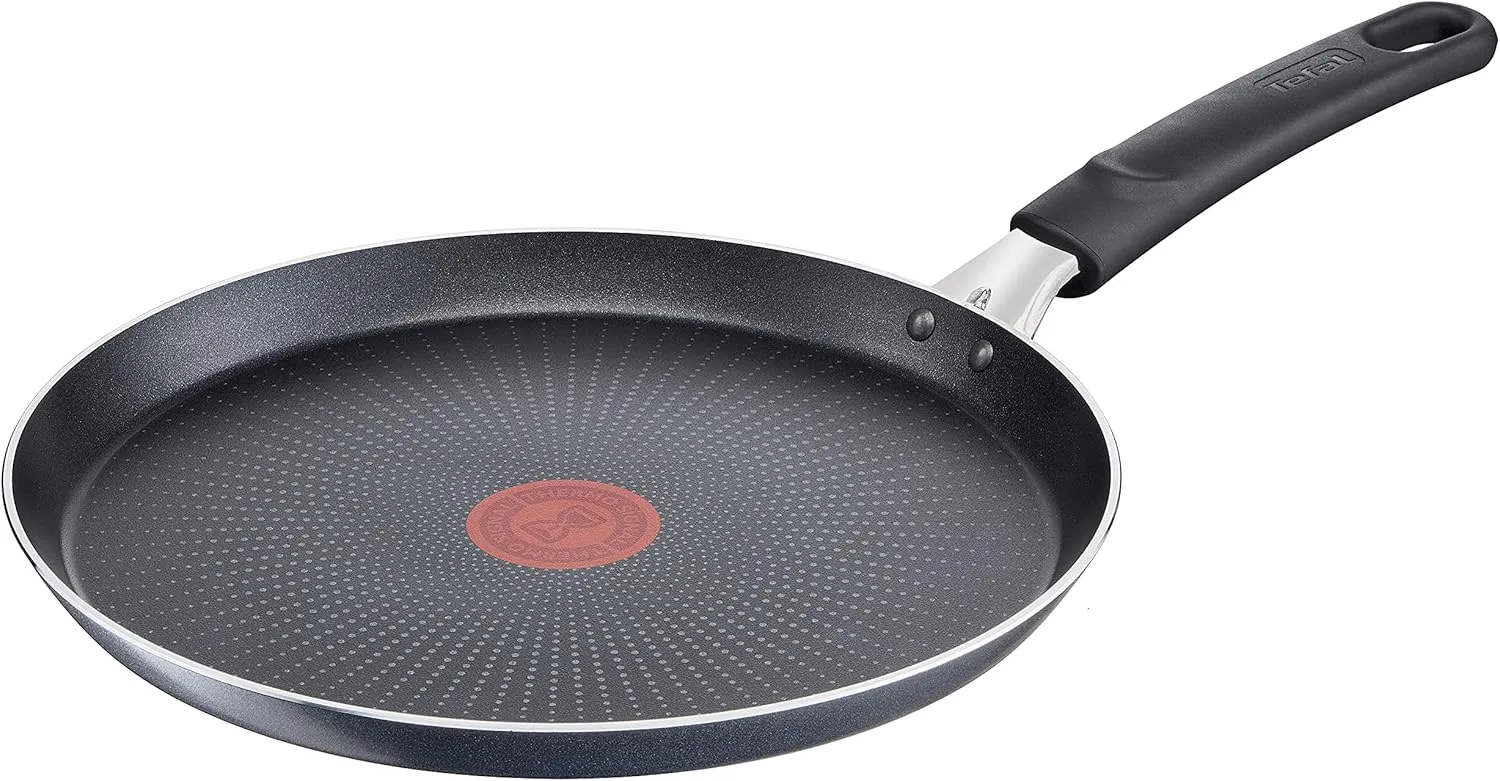Tefal C38510 XL Force Crepe Pan 25 cm | Non-Stick Coating | Heavy Duty | Thermal Signal | Diffusion Base Pan Base | Extra Wide Shape | Sturdy Handle | Black