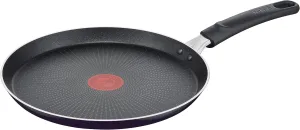 Tefal D52610 Resist crepe pan 25 cm | safe titanium non-stick coating | thermal signal temperature indicator | easy cleaning | flame protect technology | black | not suitable for induction