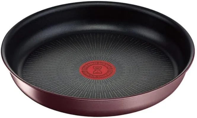Tefal T-fal L38503 Frying Pan, Removable Handle, 8.7 inches (22 cm), Non-Stick, Notification Mark for Right Temperature IH Gas Fire Compatible with Ingenio Neo IH Maroon Brown Unlimited Frying Pan,