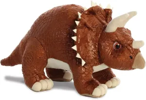 The World of Dinosaur Roar! Dinosaur Stomp The Triceratops Soft Toy, 61233, Brown, Cuddly Toy for Children