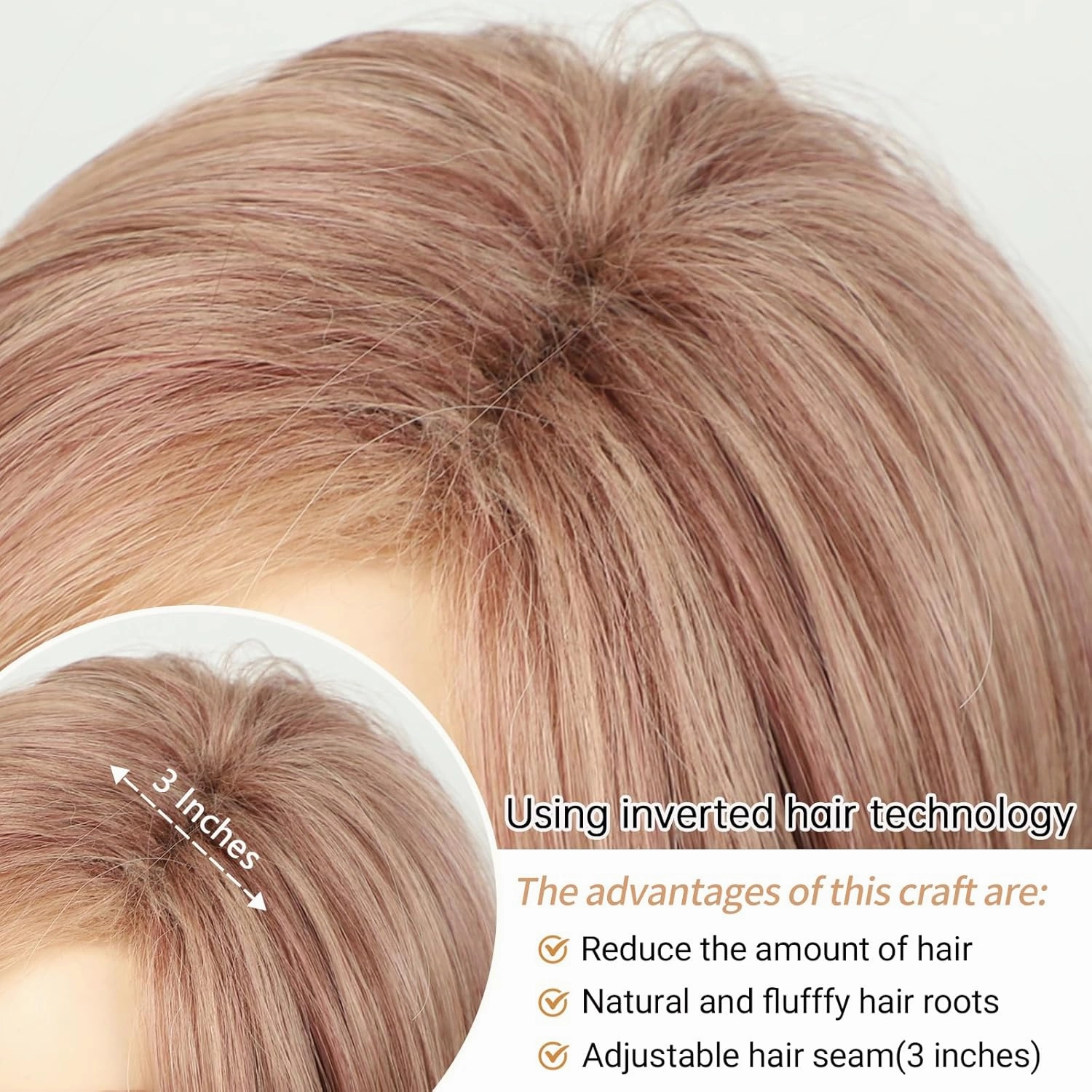 TISHINING Side Part Short Layered Bob Wigs for White Women Chin Length Blonde Mixed Brown Cute Straight Pixie Bob Wig Inverted Bob Wig Synthetic Natural Looking Daily Party Wig (10 inch)