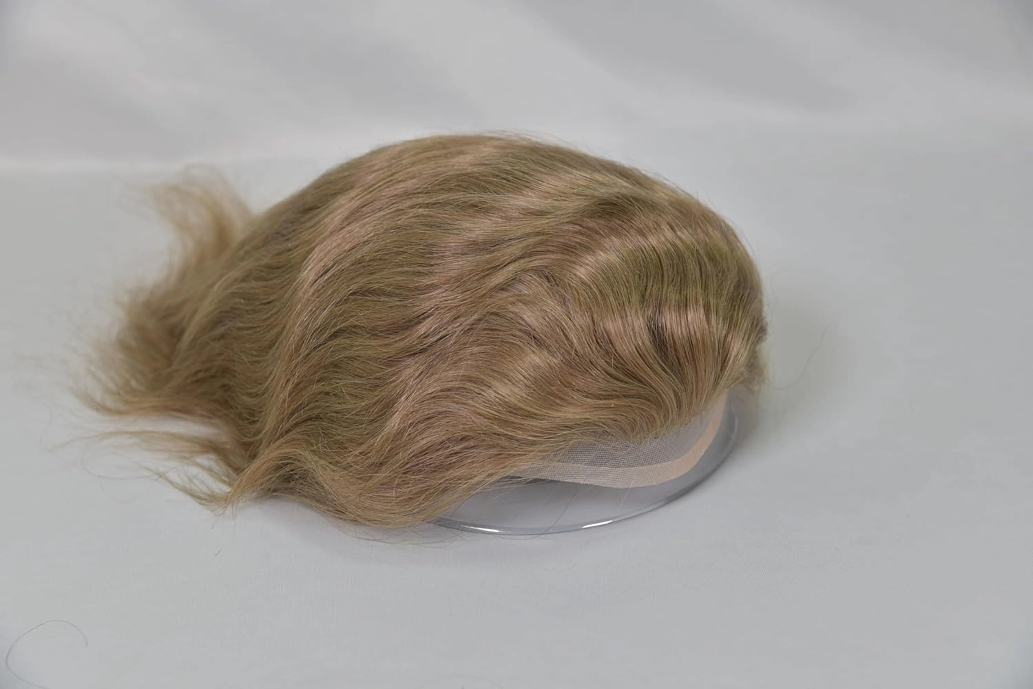 Toupee for Men 100% European Human Hair Swiss Lace Front Natural Hairline Hair Pieces 0.08mm Thin Skin PU V-looped Men's Hair Replacement System 8x10 Inches #18 Ash Blonde Brown Color