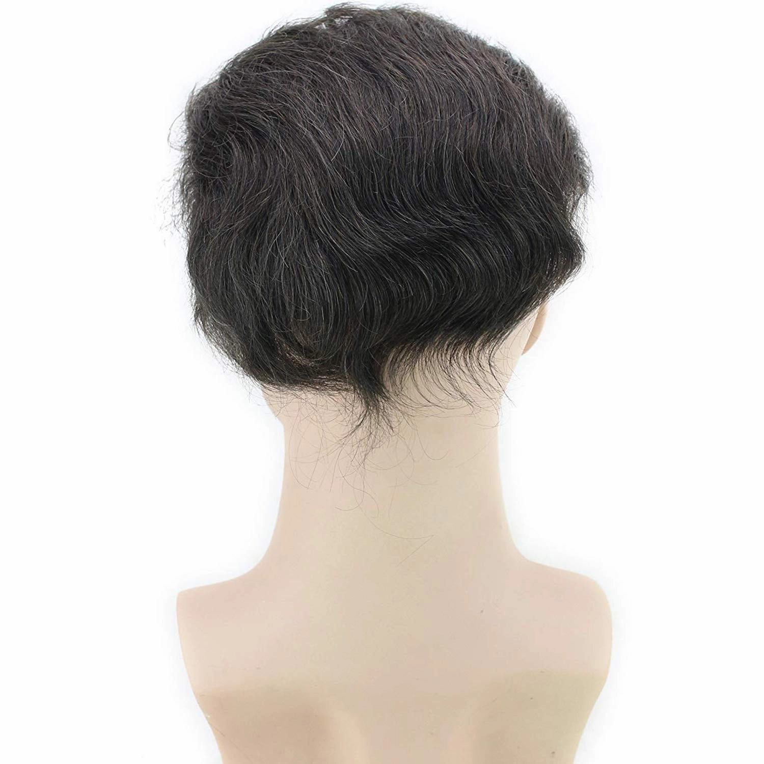 Toupee for Men 100% European Human Hair Swiss Lace Front Natural Hairline Hair Pieces 0.08mm Thin Skin PU V-looped Men's Hair Replacement System 8x10 Inches #4 Medium Brown Color