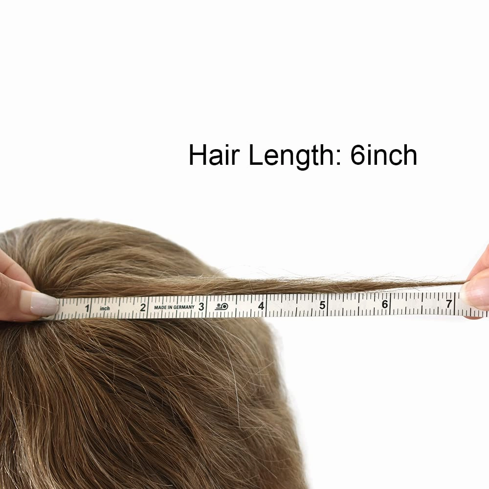 Toupee for Men Hair System Replacement 0.06mm Ultra Thin SKin V-Looped Mens Hairpiece Natural Hairline PU Wig for Men Toupee Hair Units (90% Light Density, 20# Light Blonde)