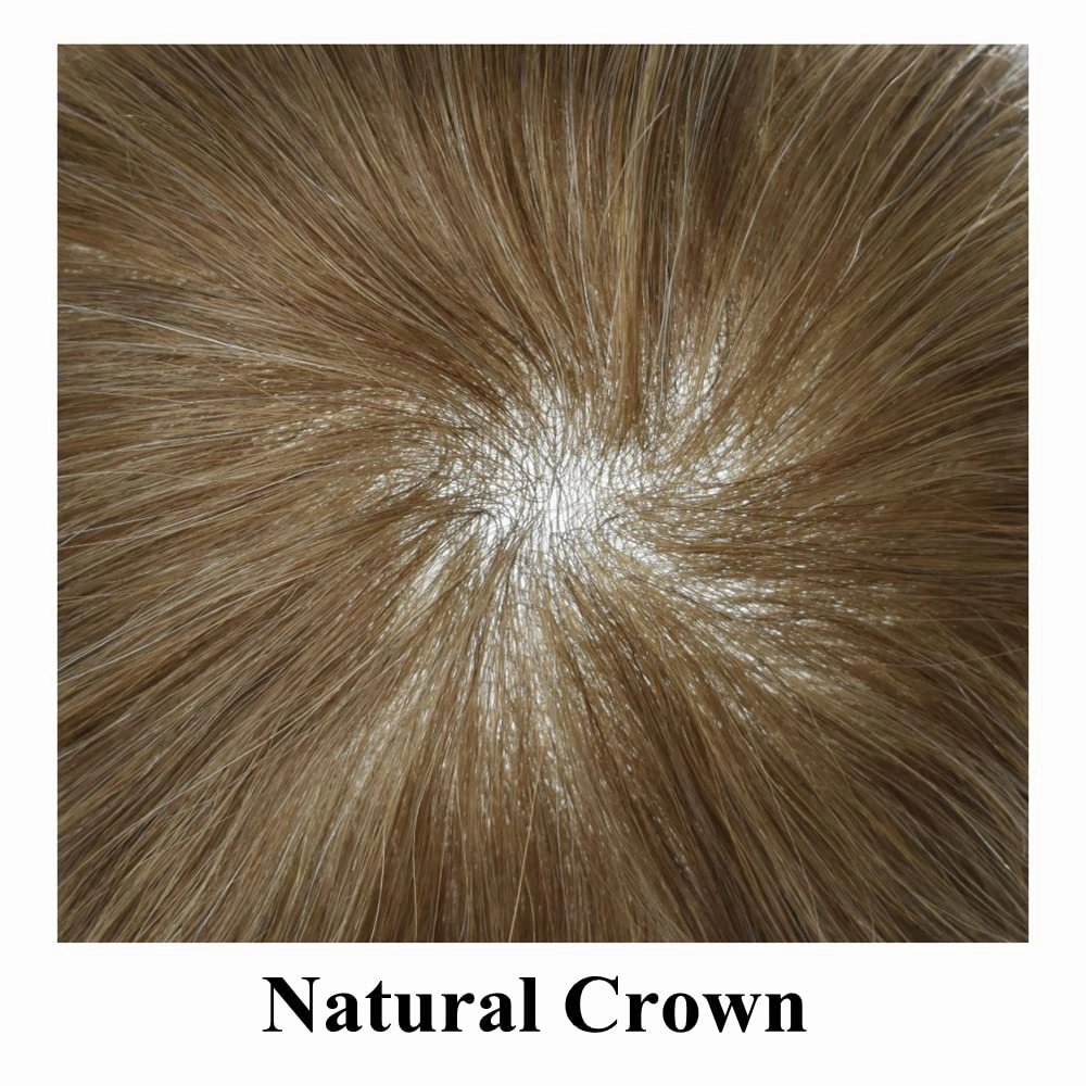 Toupee for Men Hair System Replacement 0.06mm Ultra Thin SKin V-Looped Mens Hairpiece Natural Hairline PU Wig for Men Toupee Hair Units (90% Light Density, 20# Light Blonde)