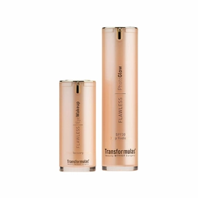 Transformulas Flawless PhotoGlow 50ml & Eye Wake Up Rapid Recovery 17.5ml 15 Day Result Set, Reduces Puffiness and Dark Circles, Daily Use