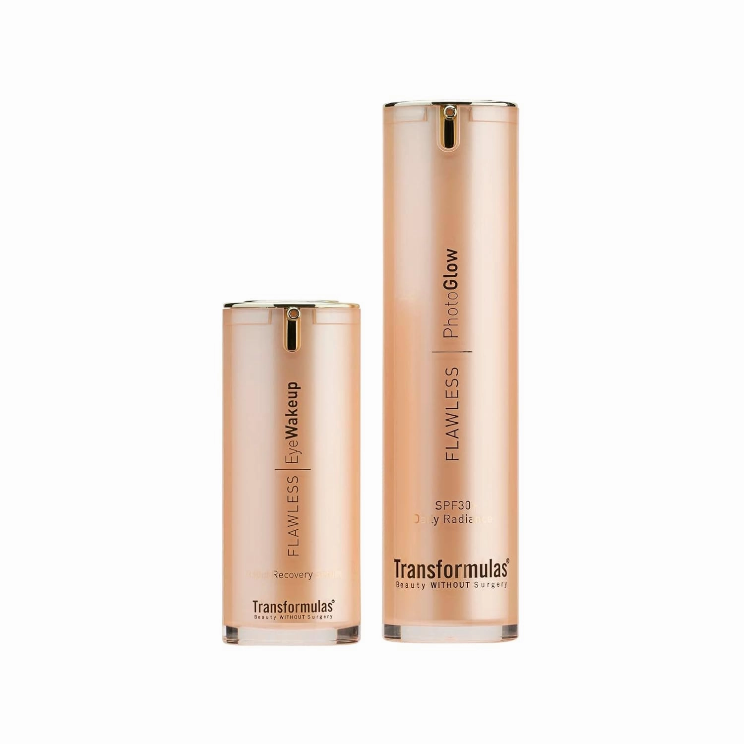 Transformulas Flawless PhotoGlow 50ml & Eye Wake Up Rapid Recovery 17.5ml 15 Day Result Set, Reduces Puffiness and Dark Circles, Daily Use