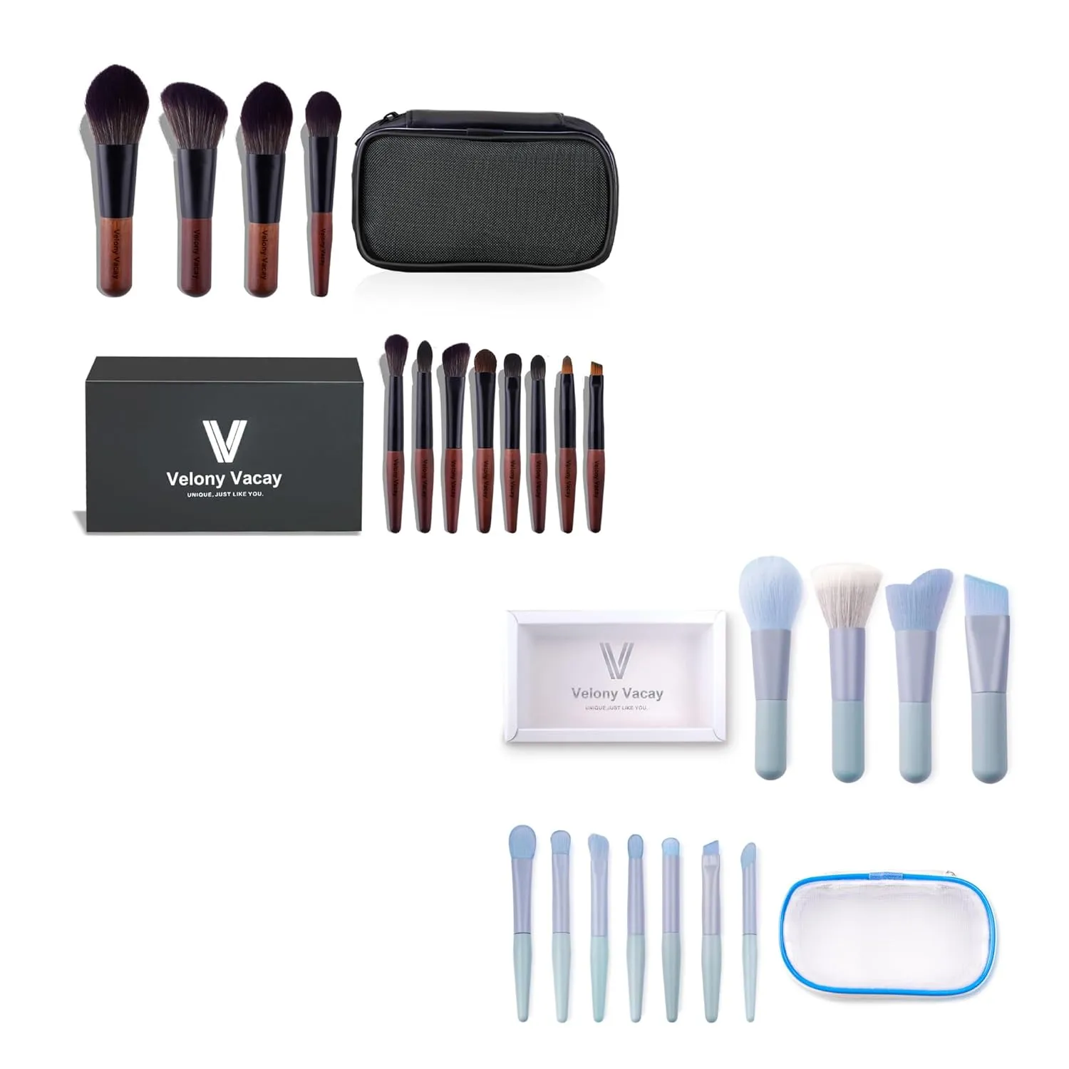Travel Size Makeup Brush Set Full Face Mini Makeup Brush Set With Case