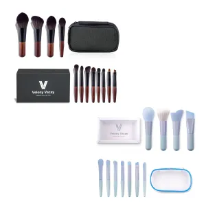 Travel Size Makeup Brush Set Full Face Mini Makeup Brush Set With Case