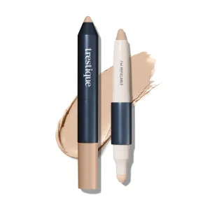 Trestique Concealer Crayon, Refillable Under Eye Concealer With Built-In Blending Sponge, Sustainable Clean Beauty Makeup