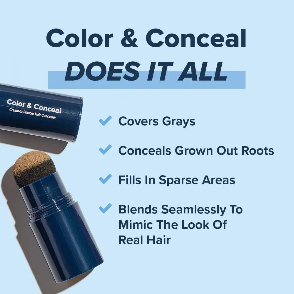 TRUHAIR Color & Conceal Waterproof Root Touch Up Hair Color Concealer - Hair Cover up for Gray Coverage and Hairline Filling - 11 Hair Colors Available (Light Brown)