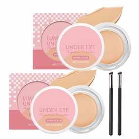 Under Eye Brightener, Brightening Cream Concealer, Under Eye Perfection Corrector, Full Coverage Under Eye Concealer Moisturizing Smooth Waterproof for Dark circles 2pcs (Natural)