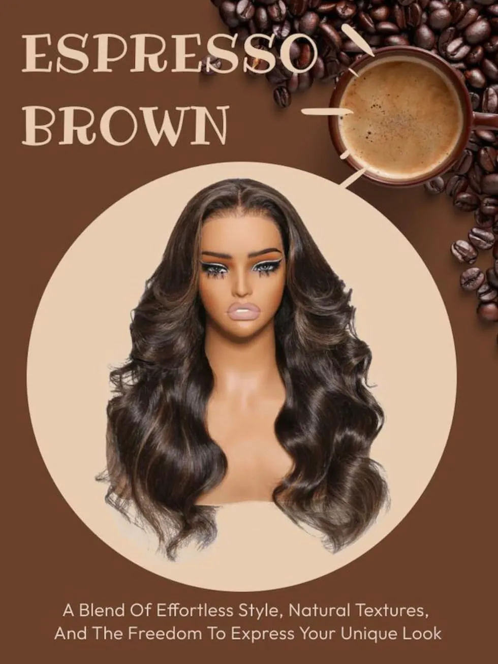 UNICE 18 inch Pre Everything Glueless Wigs Human Hair Pre Plucked Pre Cut Espresso Brown Highlight Loose Body Wave 13x4 HD Lace Front Human Hair Wig Bleached Knots Natural Hairline 150% Density