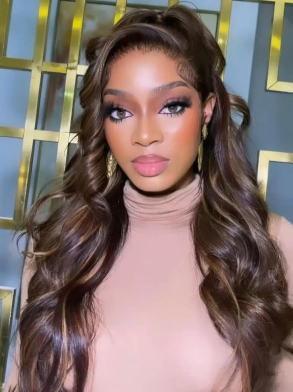 UNICE 18 inch Pre Everything Glueless Wigs Human Hair Pre Plucked Pre Cut Espresso Brown Highlight Loose Body Wave 13x4 HD Lace Front Human Hair Wig Bleached Knots Natural Hairline 150% Density