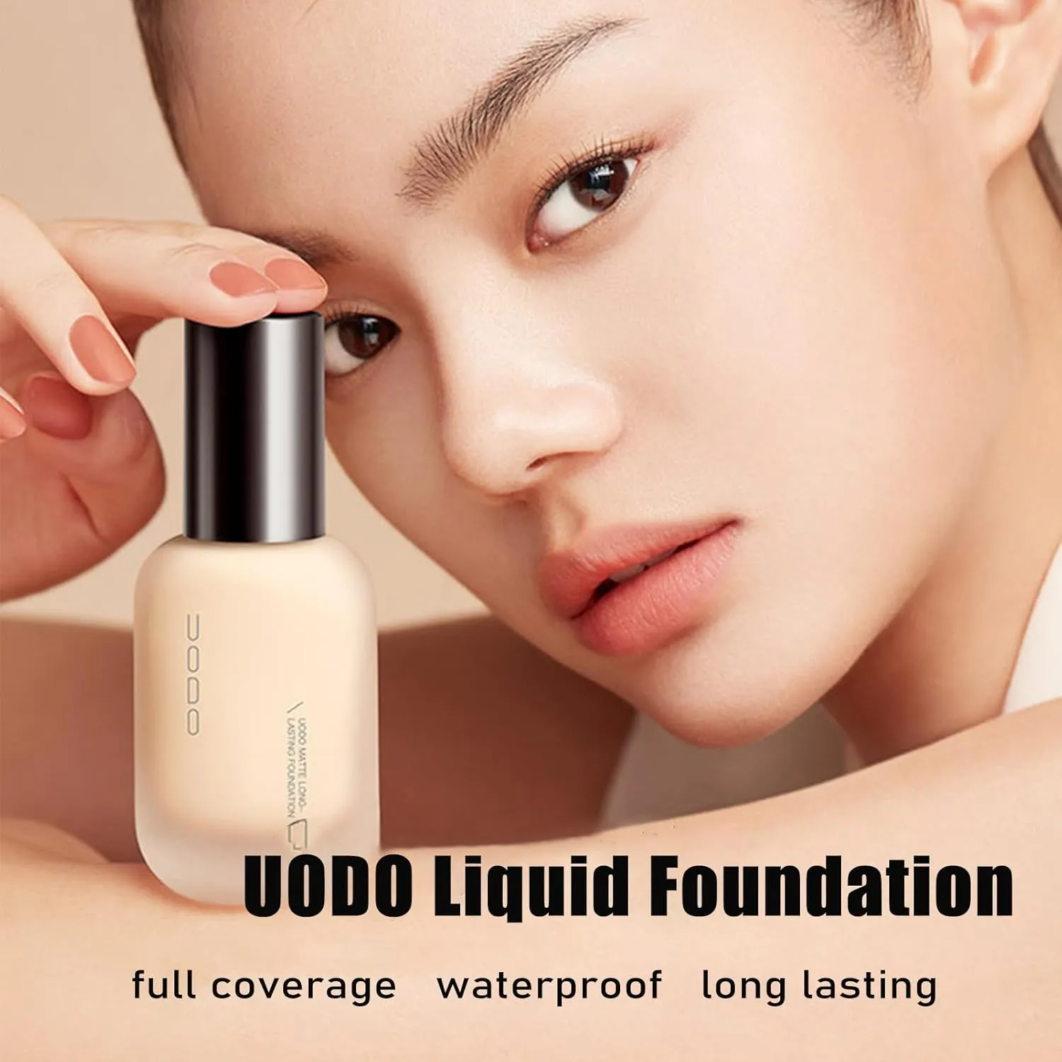UODO Liquid Foundation - UODO Moisturizing Light Foundation/UODO Matte Long Lasting Foundation, UODO Foundation, Invisible Foundation Makeup Uodo, Uodo Maquillaje (Matte W02 Brighten)