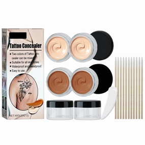 Upliftjoys Tattoo Concealer Makeup,Tattoo Cover Up Makeup Waterproof,Full Coverage Concealer for Tattoos,Long Lasting,Smudge-Proof & Transfer-Resistant (2SET)