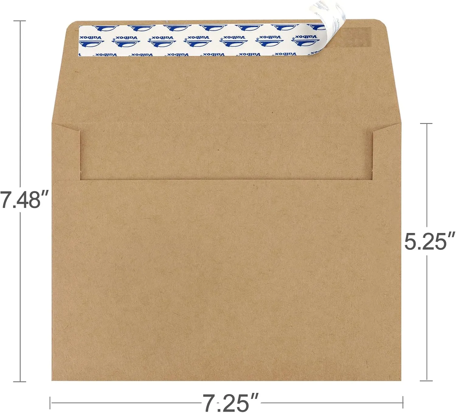 ValBox 200 Qty A7 Invitation Envelopes 5 x 7, 120GSM Brown Kraft Paper Envelopes for 5x7 Cards, Self Seal, Weddings, Invitations, Baby Shower, Stationery, Office, 5.25 x 7.25 Inches