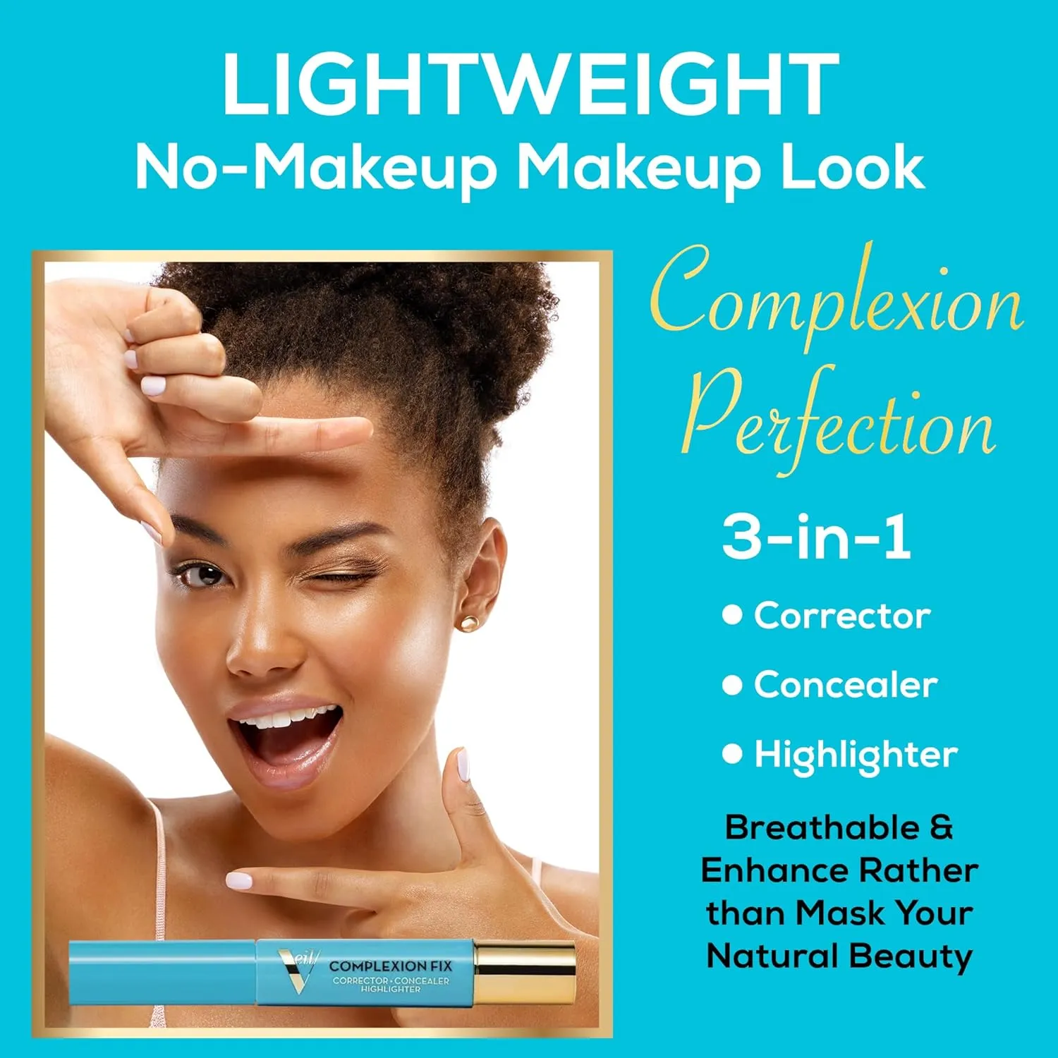 Veil Cosmetics - Complexion Fix Concealer - Liquid Concealer for Under Eye   Dark Circles - Highlight, Contour, Correct - Anti-Aging - Vegan Makeup Pen - Hydrating Lightweight (4N Tan Neutral)