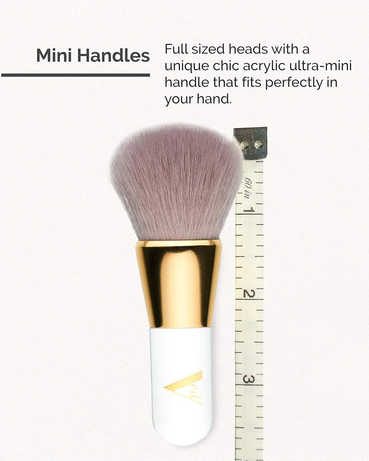 Veil Cosmetics | Pro On The Go 5 Piece Makeup Brush Set | 1 Concealer Brush, 1 Foundation Brush, 1 Lip Brush, 1 Cheek Brush & 1 Buffer Brush | Travel Size | Vegan | Powder, Liquid, or Cream Products