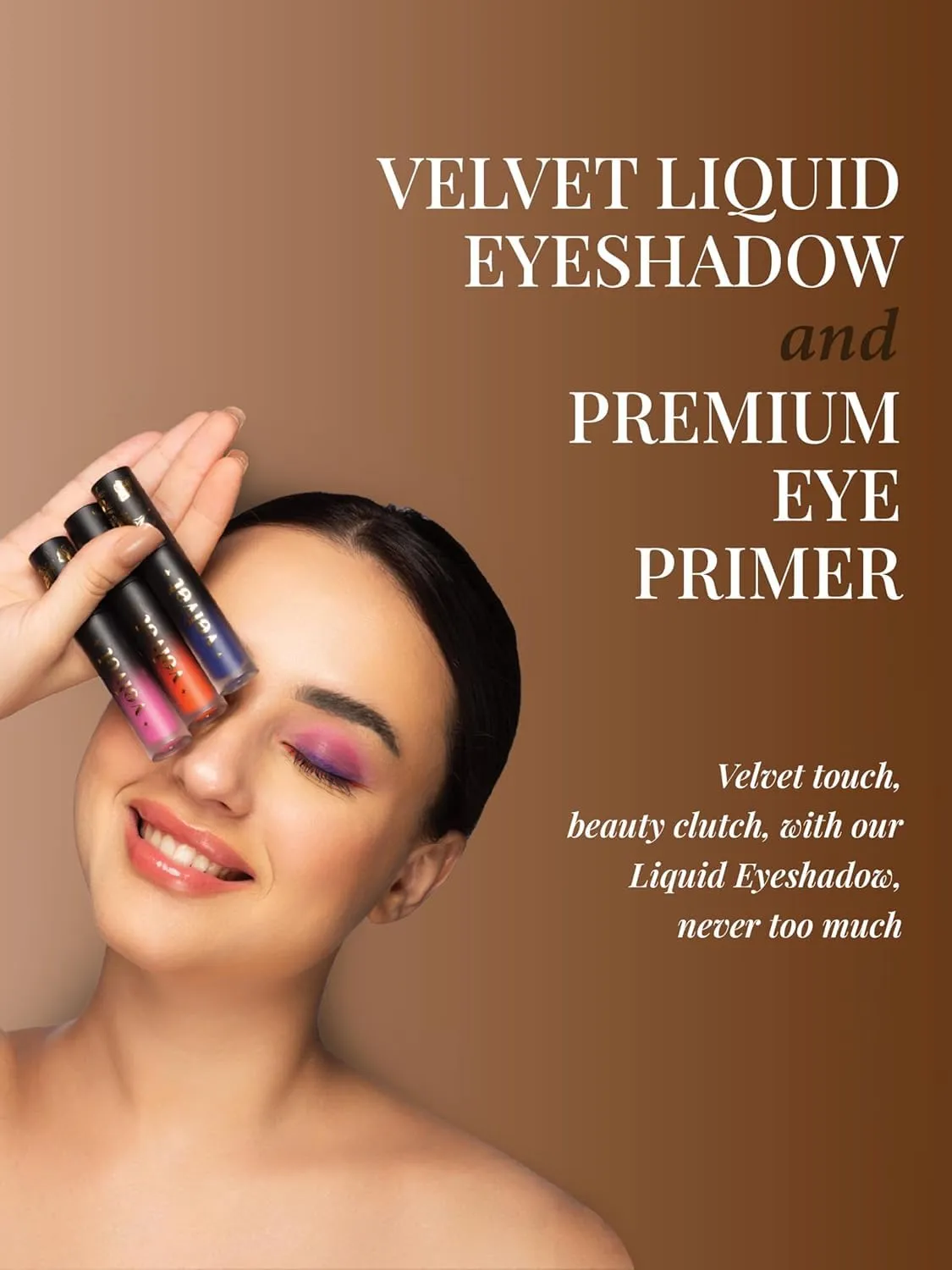 Velvet - Liquid Eyeshadow & Eye Primer in Brown Color - (5ml) for Long-Lasting, Waterproof Matte Finish Makeup Look - Best Suitable for Eyeshadow base