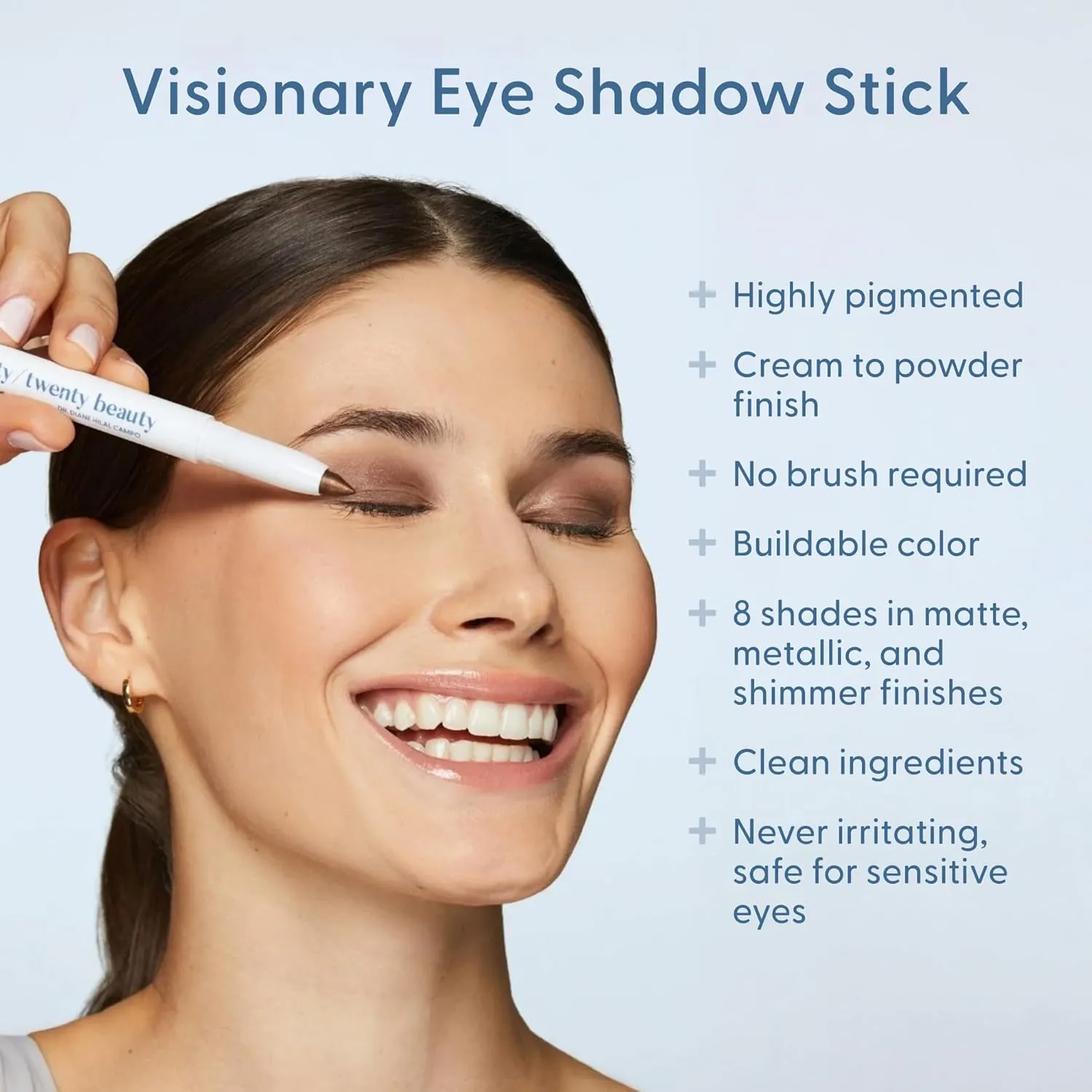 Visionary Eye Shadow Stick – Shimmer Cream Eye Shadow Pencil - Safe for Sensitive Eyes - Ophthalmologist Developed – Vegan, Cruelty-Free, Clean Ingredients (Starry Eyed)