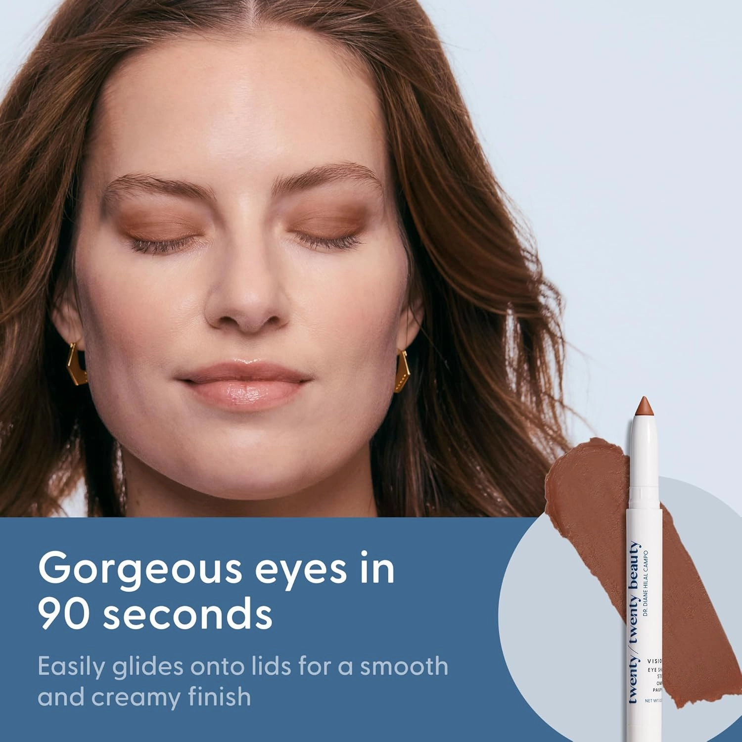 Visionary Eye Shadow Stick – Shimmer Cream Eye Shadow Pencil - Safe for Sensitive Eyes - Ophthalmologist Developed – Vegan, Cruelty-Free, Clean Ingredients (Tiger's Eye)