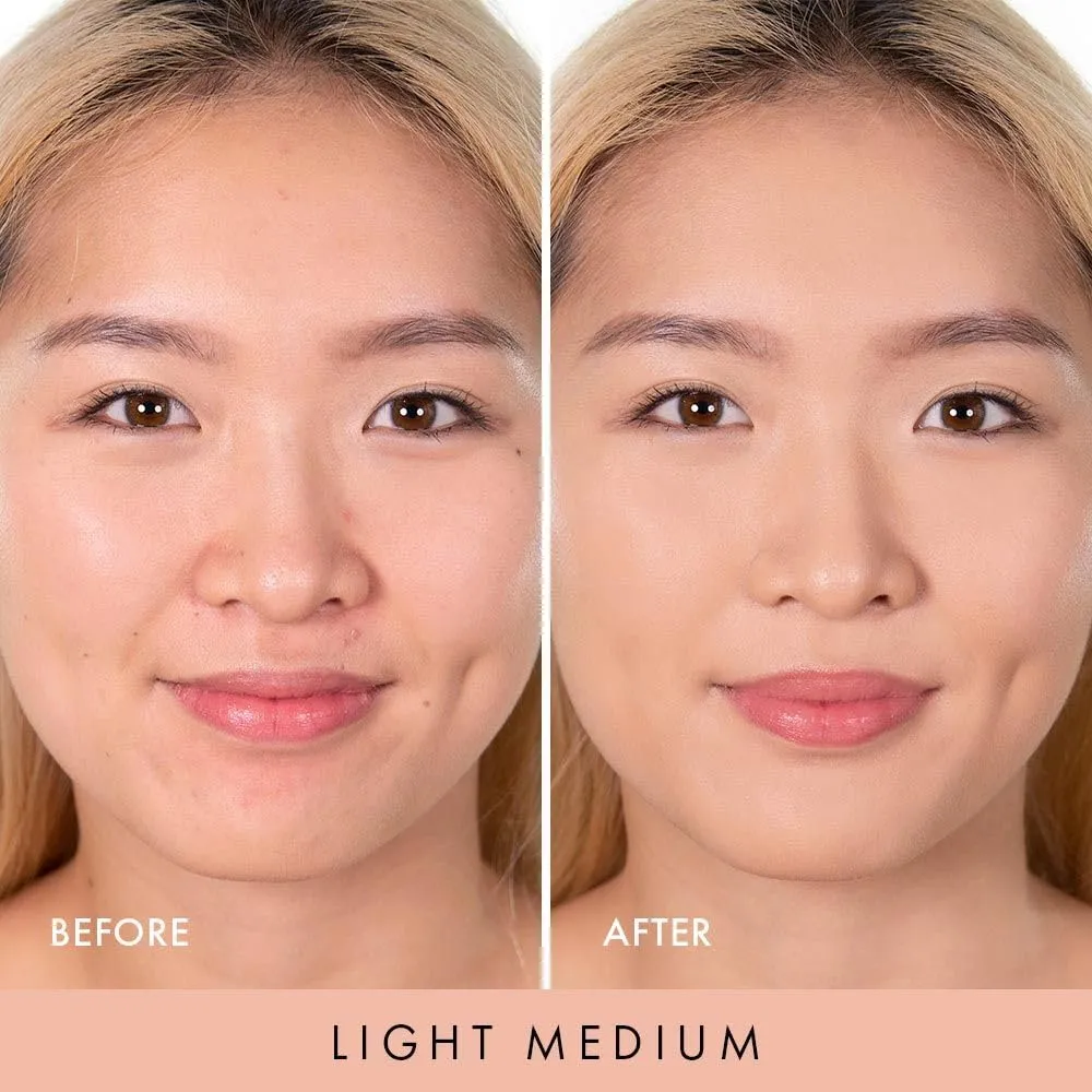 Wander Beauty Nude Illusion Liquid Foundation - Light Medium - Medium to Full Coverage Foundation - Natural Makeup with Vitamin E & Macadamia - Nude Skin Finish Blurs & Conceals - 1.01 fl oz
