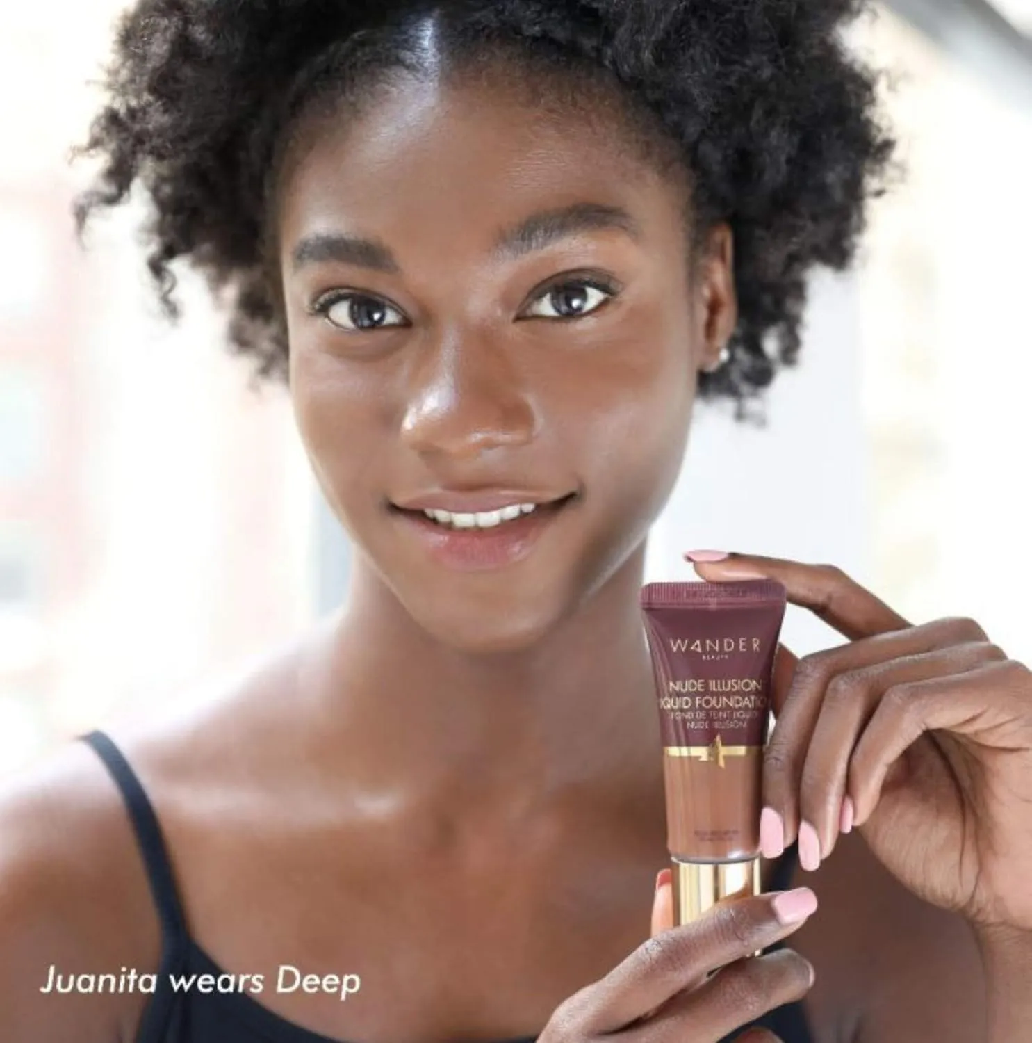 Wander Beauty Nude Illusion Liquid Foundation - Rich Deep - Medium to Full Coverage with Niacinamide & Lotus Extract - Natural Skin Finish - Blurs, Conceals & Contours - Travel-Friendly Tube