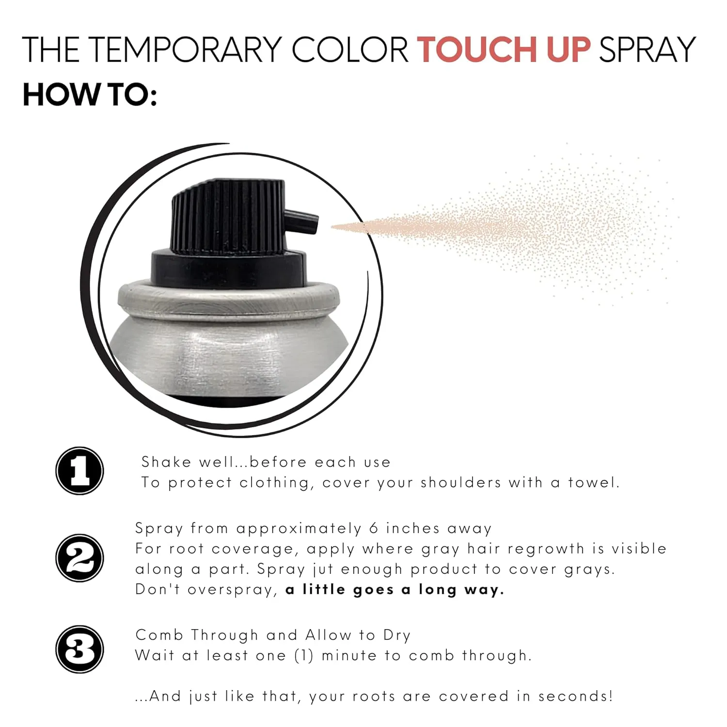 Watercolors Root Concealer Touch Up Texture & Volume Spray, Covers Gray Roots & Regrowth - Platinum 2 oz