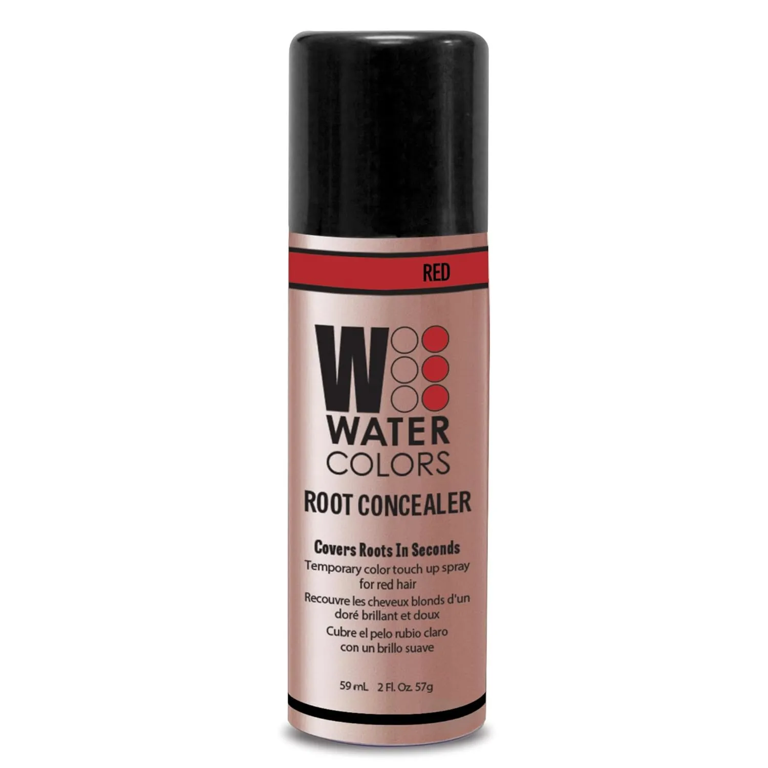 Watercolors Temporary Haircolor Touch Up Spray Dye - Covers Gray Roots in Seconds, Color Root Concealer and Gray Hair Cover Up (RED)
